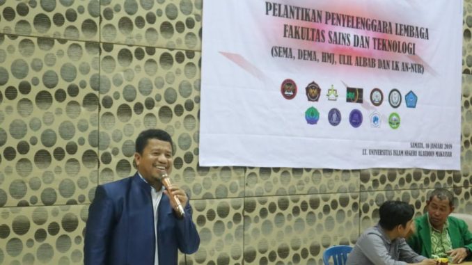 Gambar Prof Arifuddin Lantik Sema, Dema, HMJ sejajaran dan LDF FST